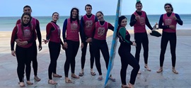 Introductory surfing course in Zarautz with new erasmus students