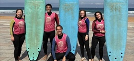 Surf hastapen ikastaroa Zarautzen erasmus ikasle berriekin